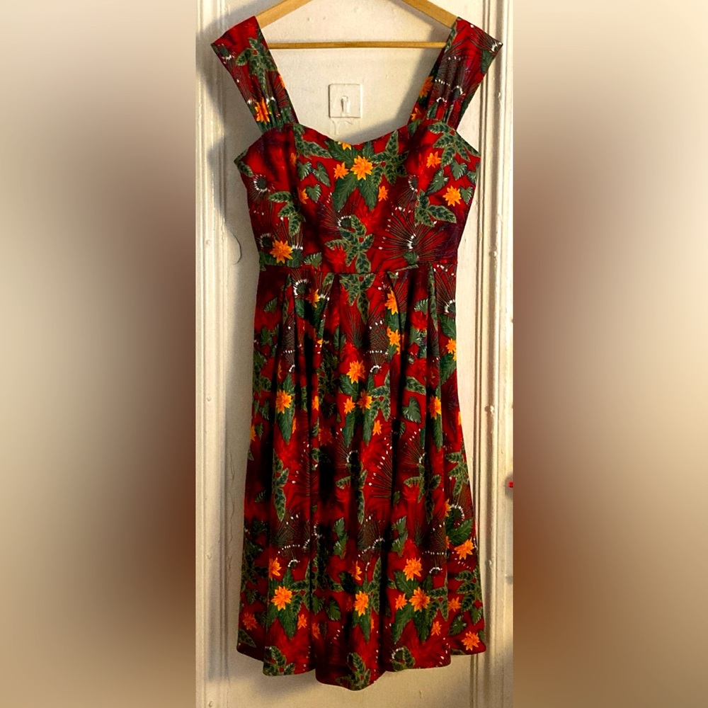 Tropical cotton swing dress